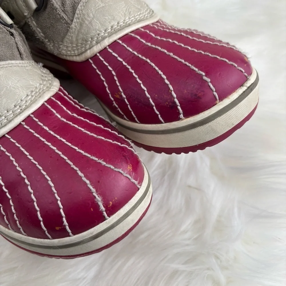 SOREL WINTER SNOW BOOTS GRAY AND PINK COLOR SIZE 5 WOMAN